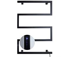 Portasciugamani Riscaldato, Scaldasalviette, Portasciugamani Riscaldato Nero Montato a Parete, per Stendibiancheria da Bagno Vestiti E Asciugamani,Collegamento,Scaldasciugamani Elettrico (Co