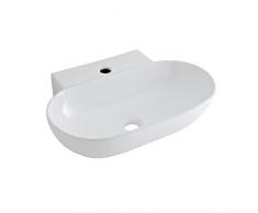 Hudson Reed Otterton Lavabo d'Appoggio Ovale per Bagni - Lavandino Bagno con Design Moderno - Ceramica Bianca - 1 x Foro per Rubinetteria - 555 x 395 x 120mm