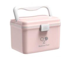 TOMYEER, Contenitore Medico in plastica per medicinali, armadietto medicinali, Contenitore per Medicine, Colore: Rosa