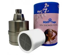 H2O Taps Soffione Doccia con Filtro a 11 Stadi, Elimina il Cloro, Filtro Doccia Rimovibile e Portatile, Risparmio Idrico, Facile Installazione, Vitamina C, KDF-55