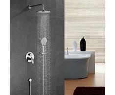 ubeegol Doccia Incasso Muro Doccia Set Cromo Miscelatore Doccia Incasso con Deviatore Rubinetto Miscelatore Monocomando per Vasca-Doccia