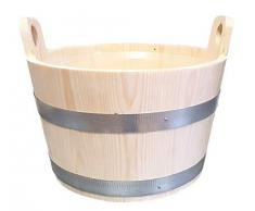 Sudorewell Sauna Set in Legno Pino con 2 Griffdauben 5,0 L Incl. Utensili + Mestolo Sauna Plus 10 G Cristalli Al Mentolo