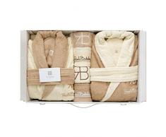 Renato Balestra Completo Bagno 13 pz MOD. Tina Uomo&Donna Spugna di Cotone Q073 Panna-Caffe