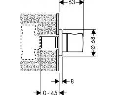 Hansgrohe 15972000, Set esterno per miscelatore monocomando vasca/doccia da incasso, con valvola di ritegno, cromato, manopola cilindrica