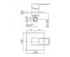 Miscelatore doccia incasso ELLE Paffoni EL010 cromato