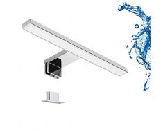 Lampada a LED per specchio, luce da bagno, luce per trucco, illuminazione per armadio, luce a morsetto, luce bianca neutra, 230 V, 550 lm, IP44, 30 cm, 5 W