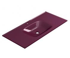 coycama vetro – Lavabo per Bagno, Vetro Temperato, 100 cm colore: melanzana