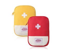 XPEX 2 Pezzi Kit di Pronto Soccorso Portatile, Borsa Porta Medicine da Viaggio, Per Situazioni di Emergenza a Casa, Ufficio, Viaggio,Mini Borsa di Pronto Soccorso,Kit Pronto Soccorso da Viaggio