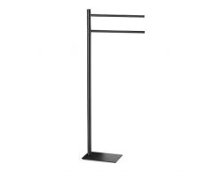 GEDY G-Seul Piantana Nero con Finitura Bianca, Misure 83,3 x 34 x 14 CM, Porta Asciugamani da Terra in Acciaio Inox e Cromall, Brugola da 4mm Inclusa, Metallo, Unica