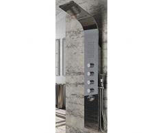 Colonna Doccia 004 Termostatica Acciaio Inox 4 Funzioni Getto A Cascata 2 Bocchette Idro Lombari L20xP44xH165