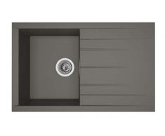 respekta ALINEO100 - Lavandino, 60% materiale composito di minerali e fibre di vetro, 40% resina, grigio., 80 cm