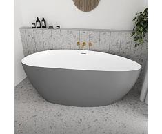 Vasca da bagno freestanding moderna centro stanza in acrilico 170 x 80 (Grigio opaco)