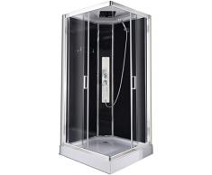 Box cabina doccia quadrato TREND 2 90x90x210cm vetro 5mm temperato e profili in alluminio radio touchscreen 3 getti idromassaggio illuminazione a led CL71