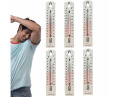 Termometro da Parete - Termometro da Interno | Termometro A Doppia Scala, Senza Mercurio, Facile da Leggere, ℉/°C per Interni, Esterni, Casa, Ufficio, Scuola, Giardino (Set di 6)