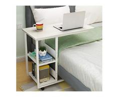 Tavolino Divano con Ruote Tavolo Scrivania for Laptop, Portatile Tavolo Laptop, Vassoio del Carrello da Regolabile Altezza A Rulli Tipo C,Adatto per Divano Letto Camera da Letto per Casa e Ufficio