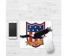 Tappetino Mouse Gaming [32 x 25 cm],American, Flying Eagle with USA Flag Armor Design Shape Liberty ,Con Impermeabile Antiscivolo Base di Gomma, Tappetino Scrivania Supporto per Computer, PC e Laptop