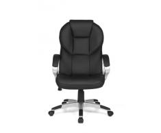 Amstyle - Poltrona da ufficio Matera, effetto pelle, colore: Nero