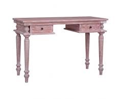 vidaXL Scrivania Scrittoio Tavolo Lavoro Ufficio Casa con Cassetti Robusta Elegante Vintage 120x50x78 cm Bianco Slavato Legno Massello di Mogano