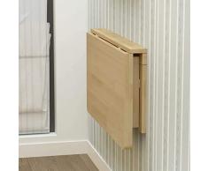 Tavolo pieghevole a parete, piccola scrivania galleggiante salvaspazio, scrivania per computer pieghevole in legno massello, tavolo a ribalta per sala da pranzo, studio, cucina, lavanderia, bar ecc