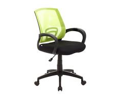 My_office Room Poltrona da ufficio Verde, poliuretano, ruote