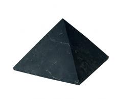 Heka Naturals Piramide di Shungite non Lucidata Cristallo di Pietra Nera | 8 cm - Pietra di Shungite Decorativa per la Scrivania, per la casa o lufficio - Pietre Chakra, Cristalli di guarigione