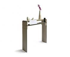 Consolle stretta ingresso in legno con ripiano porta oggetti 28 colori disponibili Realizzato in multistrato di pioppo Pacco piatto Design tavoli per entrata moderni di designer italiano