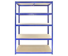 Monster Racking t-rax Heavy Duty rack/metallo garage scaffalatura, 280 Kilo/mensola, blu, 120 x 182.5 x 60 centimetres