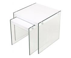 Cribel Pocket Scrivania, Legno Multistrato/Vetro Temperato, Laccato Bianco, 120x80x76 cm