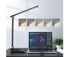 One Fire Lampada da Scrivania a LED, Lampada Scrivania LED Pieghevole & Portatile, 15 Modalità di Illuminazione Lampada LED Scrivania Protezione degli Occhi, Regolabil Lampada da Tavolo LED Studio