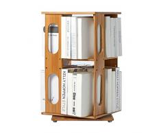 NYKK Scaffale Desktop Bookshelf Bookshelf Gradi di Rotazione for Bambini 360 Libreria Desktop di Storage Organizzatore visualizzare scaffale Rack Office Supplies Desk Organizer (bambù) libreria