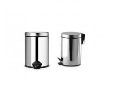 Pattumiera in alluminio con pedale per casa, ufficio, negozio bidone rifiuti 5 LT. MWS