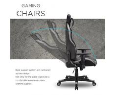 Sedia gaming, IntimaTe WM Heart Sedia lussuosa schienale reclinabile alto cuoio di PU Sedia girevole direzionale Sedia del gioco computer Sedia di automobilismo sedile per Boss-Grigio e Nero