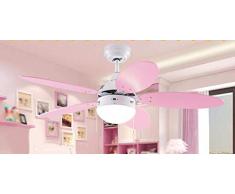 ♪ * Ventilatore a soffitto con Lampada Camera da Letto I Bambini creativi Ventilatore a soffitto Luce Calda Colori Caldi Telecomando Illuminazione Lampade e Lanterne Diametro 106Cm Alto 38Cm ♪