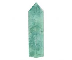 Pietra di Quarzo di Cristallo di Fluorite Bacchetta di Pietra Curativa di Cristallo di Fluorite Verde Naturale per la Decorazione della Scrivania Dellufficio di Casa (5-7 Cm)