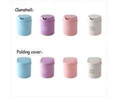 baffect Mini Desktop Trash Can con coperchio piccolo Pattumiera a casa ufficio Clean, pieghevole, colore: bianco