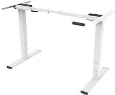 SANODESK EQ5W Scrivania Regolabile in Altezza Standing Desk Scrivania Elettrica Scrivania Motorizzata a Tre Livelli con Due Motori Controllo Manuale della Funzione di Memoria(Bianco