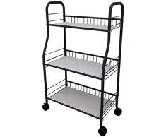 Libreria Scaffale da pavimento mobile Libreria in ferro battuto con ruote Organizzatore di stoccaggio Espositore per camera da letto Home Office Scaffale per libri stabile