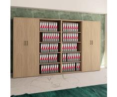 Weber Büro Armadio professionale con serratura a chiave, armadio da ufficio con ante a battente, 5 OH in rovere ambra