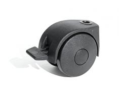 Pozzi Ferramenta s.r.l. - Set di 4 rotelle pivotanti nere con freno, per mobili da ufficio e per la casa con piastra di assemblaggio e viti