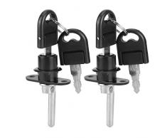 TOPINCN 2 Pezzi Serratura con Chiavi Cassetta Postale Serratura di Sicurezza Ufficio con Due Chiavi Serratura cassetto Cam scrivania Armadio armadietto mobili Serratura Hardware(16mm Black)