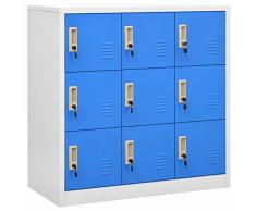 Gecheer Armadietto per Ufficio con Chiave in Acciaio con 9 Ante 90x45x92,5 cm,Armadietto Archivio per Ufficio in Metallo,Armadio Armadietto Schedario in Acciaio Metallo,Armadio Ufficio Metallo