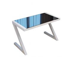 Liangzishop Ufficio Scrivanie Casa Semplice a Forma di Z della scrivania dello scrittorio del Computer Portatile da tavolino in Vetro temperato Postazioni di Lavoro (Dimensione : 120 * 60)