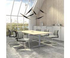 Weber Ufficio Easy tavolo da conferenza, 240 x 120 cm, in acero con elettrificazione, colore struttura: argento