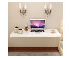 WBBML Scrivania a Scomparsa Scrivania Pieghevole Salvaspazio Bordo Arrotondato con Staffa in Metallo per Box Auto, Lavanderia, Cucina (Colore : White, Size : 120x40cm)