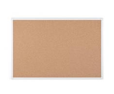 Bi-Office Bacheca Mayan in sughero con cornice in alluminio bianco, 60 cm x 45 cm