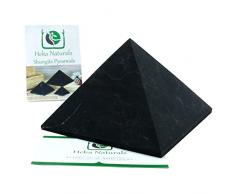 Heka Naturals Piramide di Shungite non Lucidata Cristallo di Pietra Nera | 10 cm - Pietra di Shungite Decorativa per la Scrivania, per la casa o lufficio - Pietre Chakra, Cristalli di guarigione