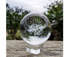 Energy Balance Spirit Stone Cristallo 3D sfera incisa in vetro equinox flower ball laser incisore figurine fitchetteria home scrivania decorazione ornamenti artigianato regali Per il relax e lo stress