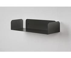 Mensola in metallo da muro grigio scuro, nero D-Segno home office, 100% made in Italy, design minimal, ottime in ogni contesto 100% made in Italy. Design minimal, ottime in ogni contesto