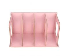 Raguso Scaffale da Tavolo per Libri Resistente in Legno Resistente con Multi-Slot per la Scuola di Home Office in 11,81 x 6,69 x 6,69 Pollici(Rosa Chiaro)