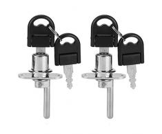 TOPINCN 2 Pezzi Serratura con Chiavi Cassetta Postale Serratura di Sicurezza Ufficio con Due Chiavi Serratura cassetto Cam scrivania Armadio armadietto mobili Serratura Hardware(19mm Silver)